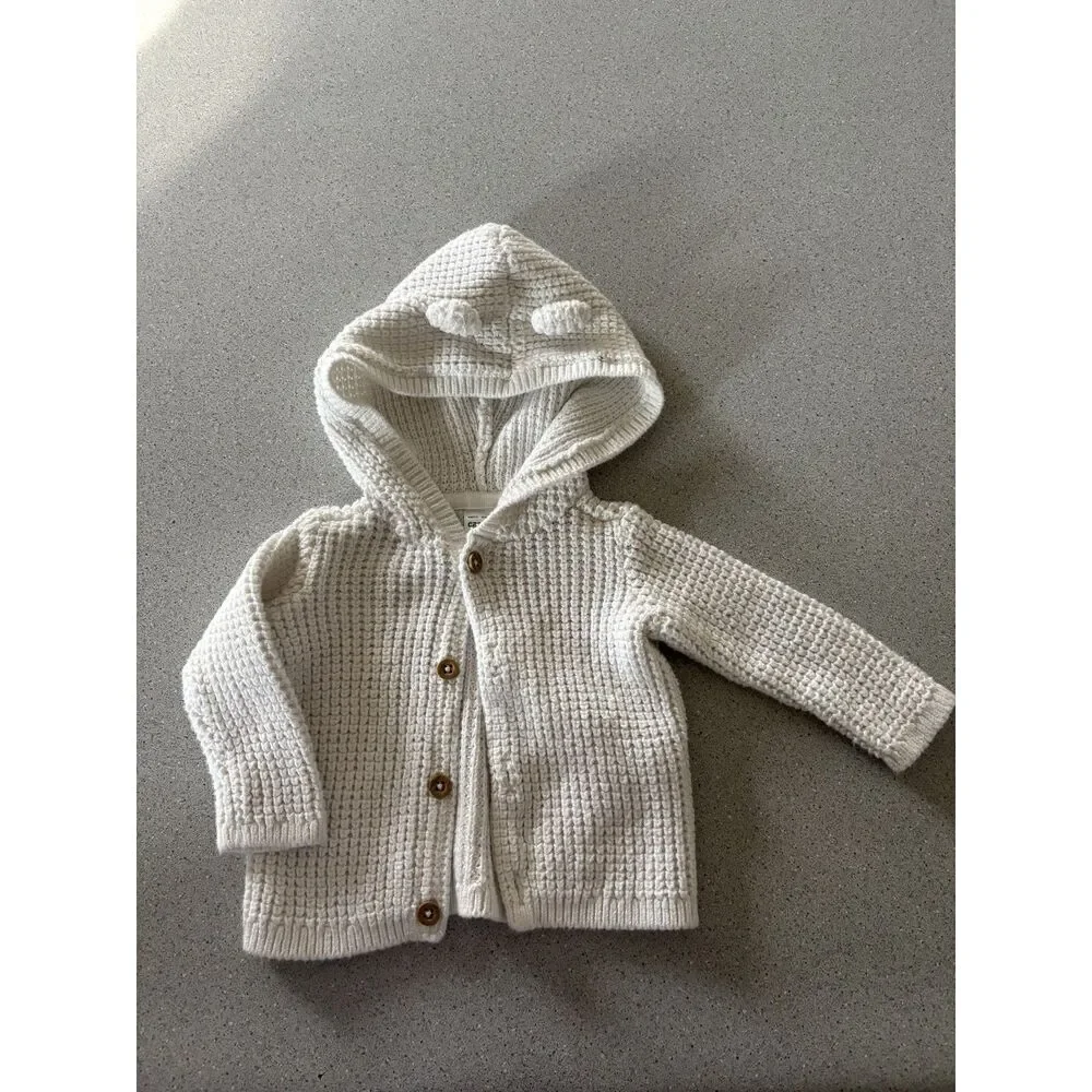 Carter's White Knit Sweater Jacket Size 3 Months